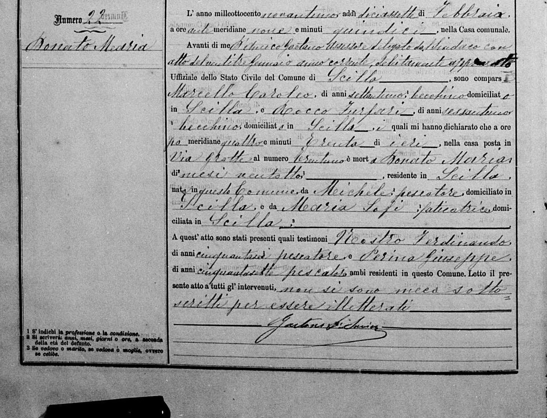 Maria Donato, twenty-eight months old — 16 February 1891
